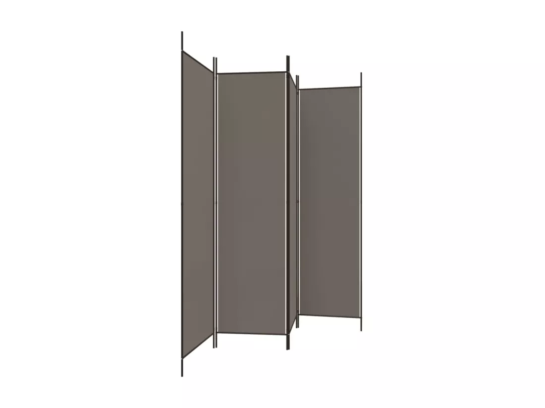 Cloison de séparation 4 panneaux Anthracite 698x180 cm Tissu