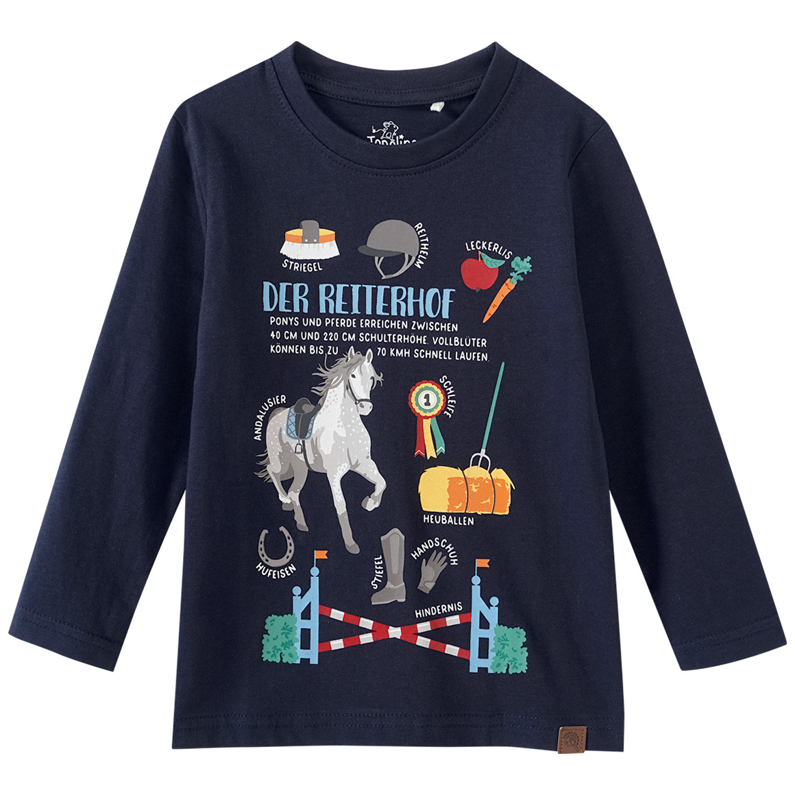 Topolino Kinder Langarmshirt mit Reiterhof-Print dunkelblau
