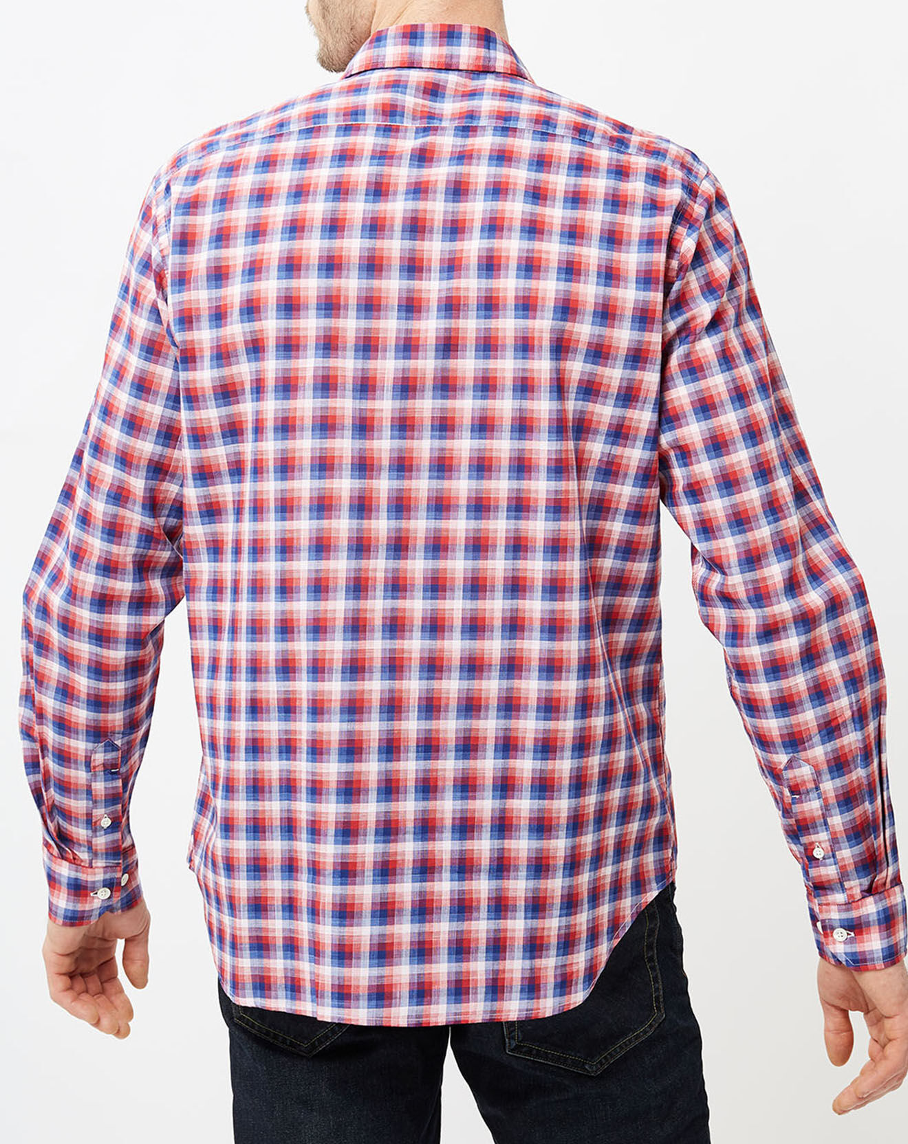 Hartford Chemise Slim Sammy à carreaux bleu/blanc/rouge