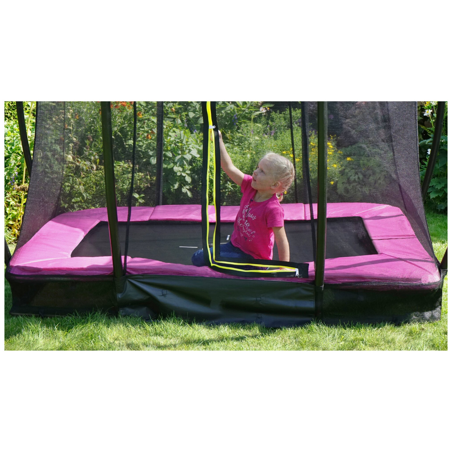 EXIT Silhouette inground trampoline 153x214cm met veiligheid