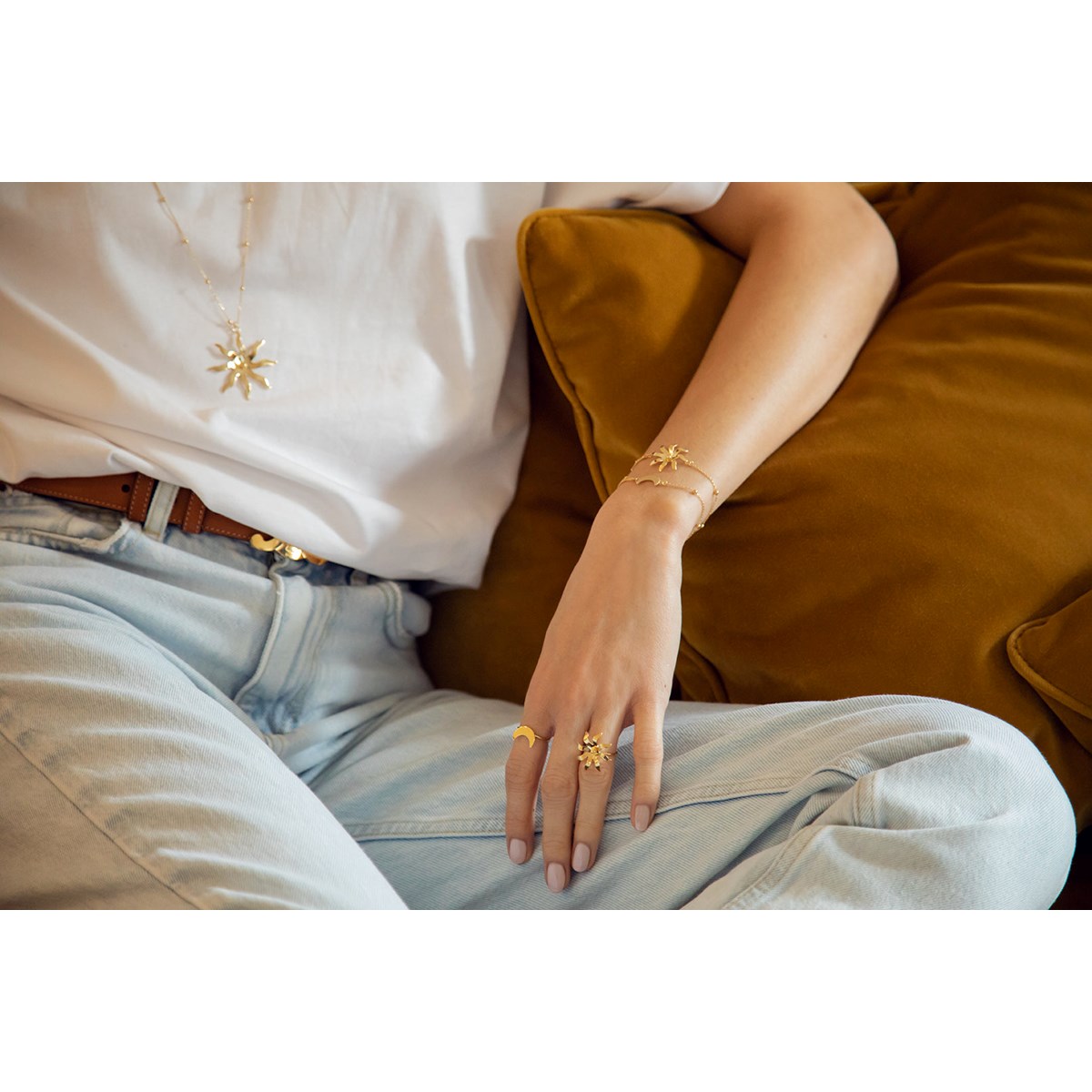 bague soleil doré à l'or fin - ÉOS