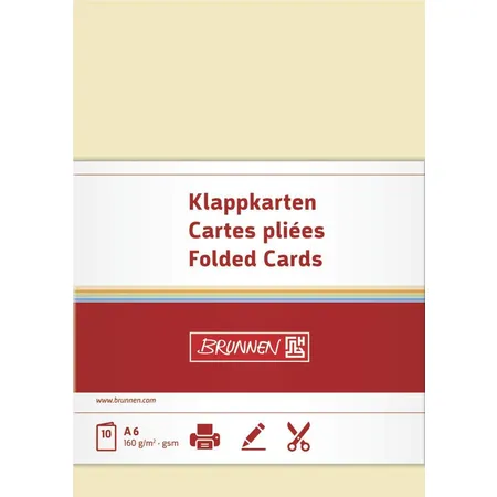 BRUNNEN Klappkarte, chamois, 160g/m², A6, 10 Karten