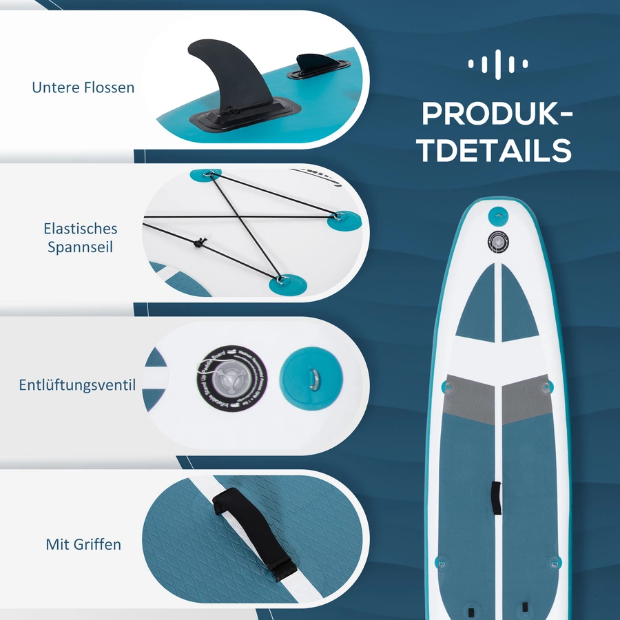 Outsunny Paddleboard mit rutschfestem Belag bunt