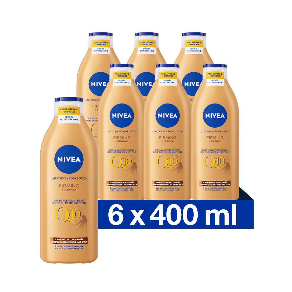 6x Nivea Bodylotion Firming + Bronze Q10400 ml