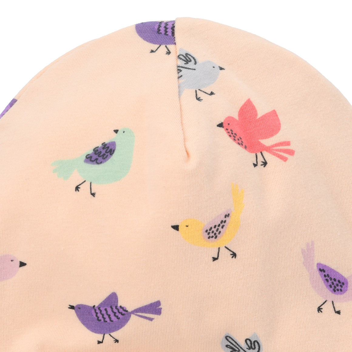 Topomini Baby Mütze mit Vögel-Allover zartrosa
