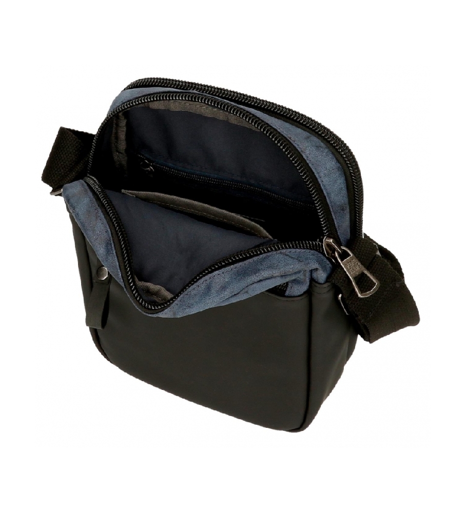 Bolsa transversal Pepe Jeans com dois compartimentos, cor preta oceano.