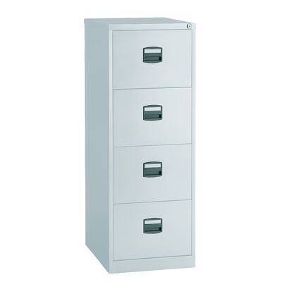 Classeur métallique monobloc professionnels - 4 tiroirs - H132 x L41 x P62 cm - gris clair
