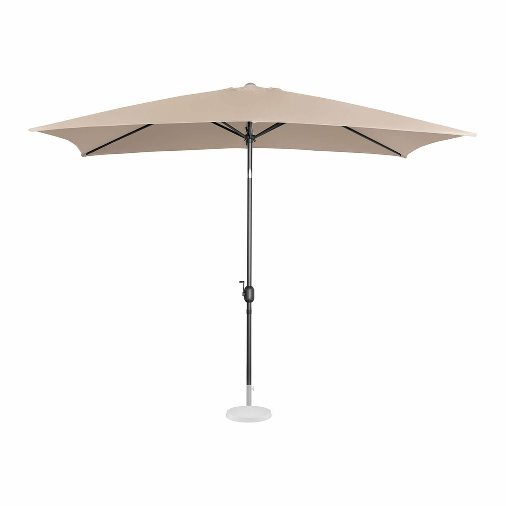 Grand parasol de jardin rectangulaire 200 x 300 cm inclinable crème
