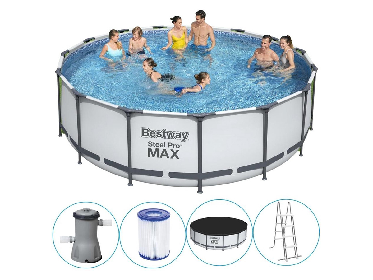 Bestway Steel Pro Max Ø457 cm zwembad met accessoires