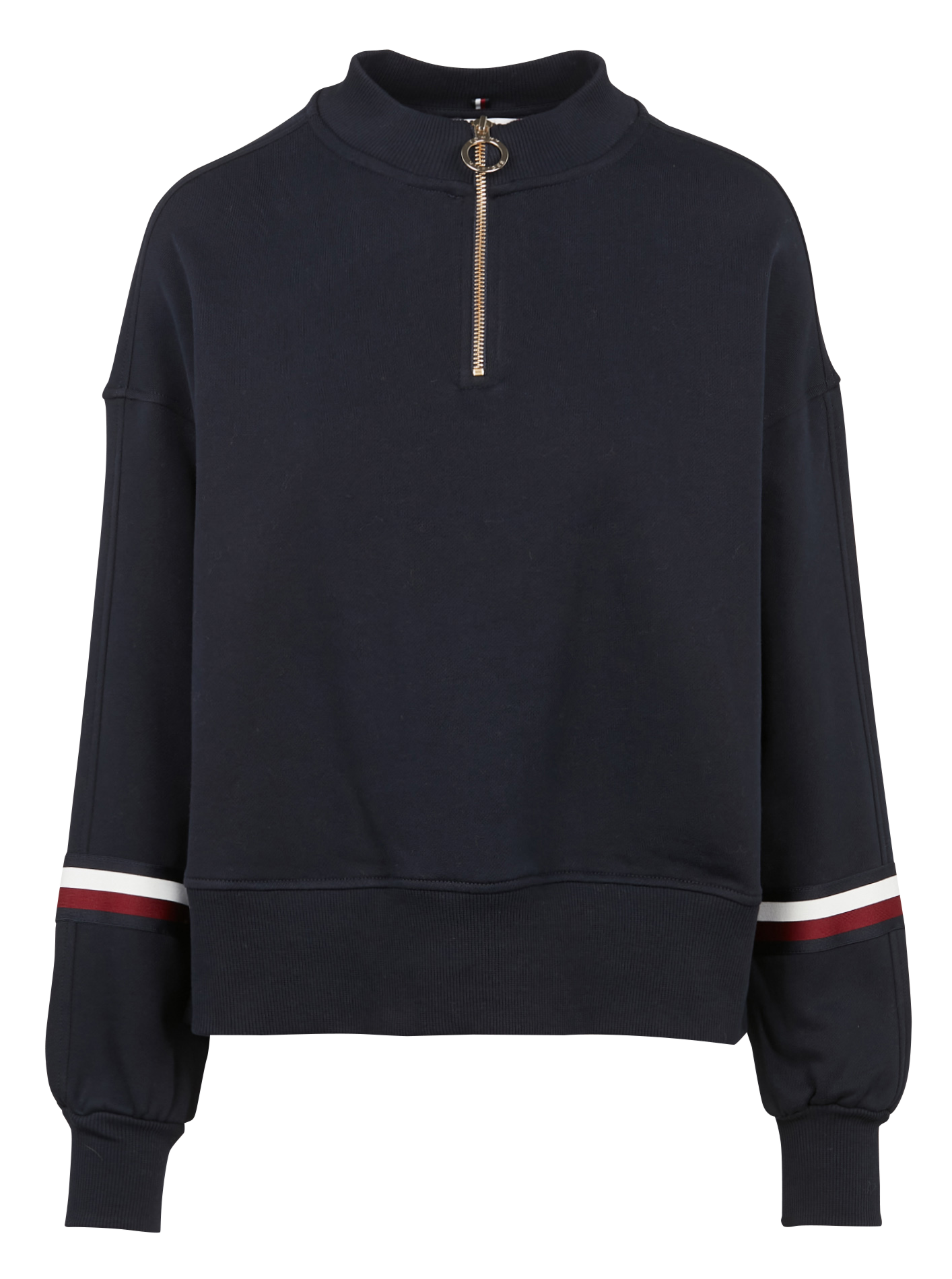 Sweat col montant en coton organique | Bleu