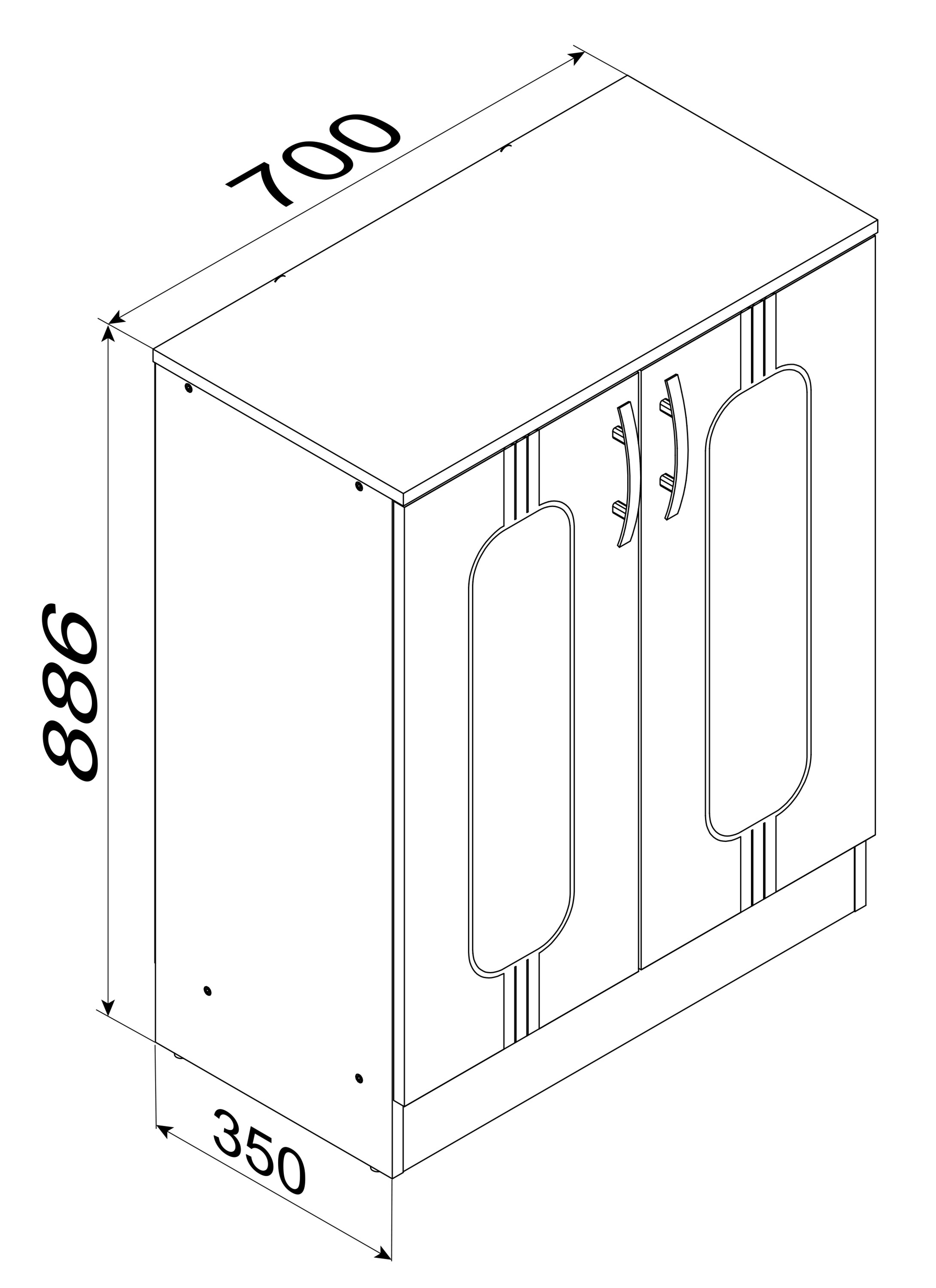 VCM Holz Kommode Sideboard Highboard Anrichte Schrank Balia 2 Drehtüren
