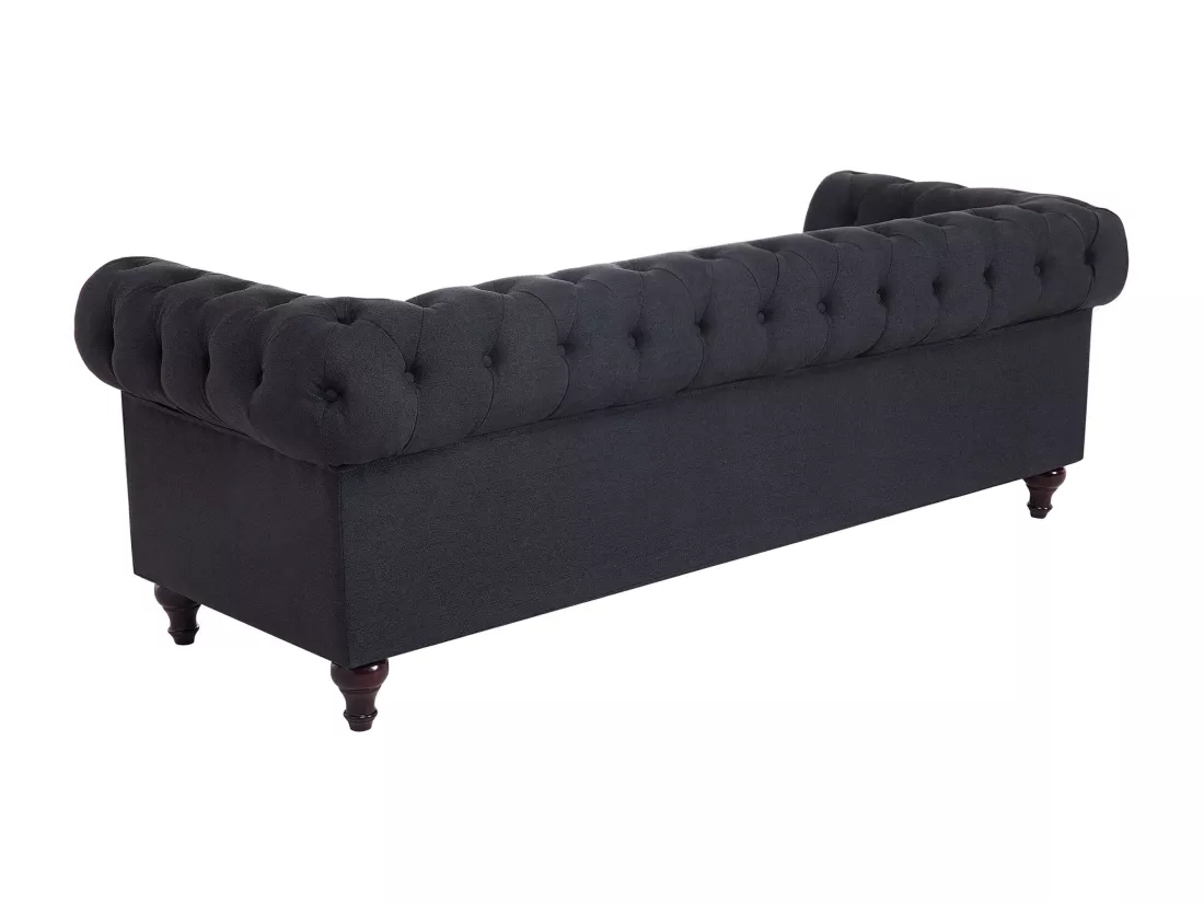 Canapé en tissu gris graphite 3 places CHESTERFIELD