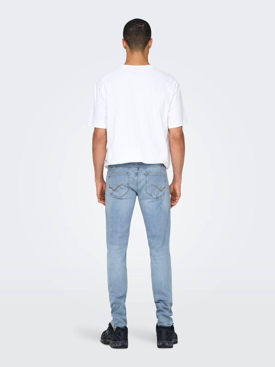 ONSLOOM Niedrige Taille Slim Fit Jeans Light Blue Denim