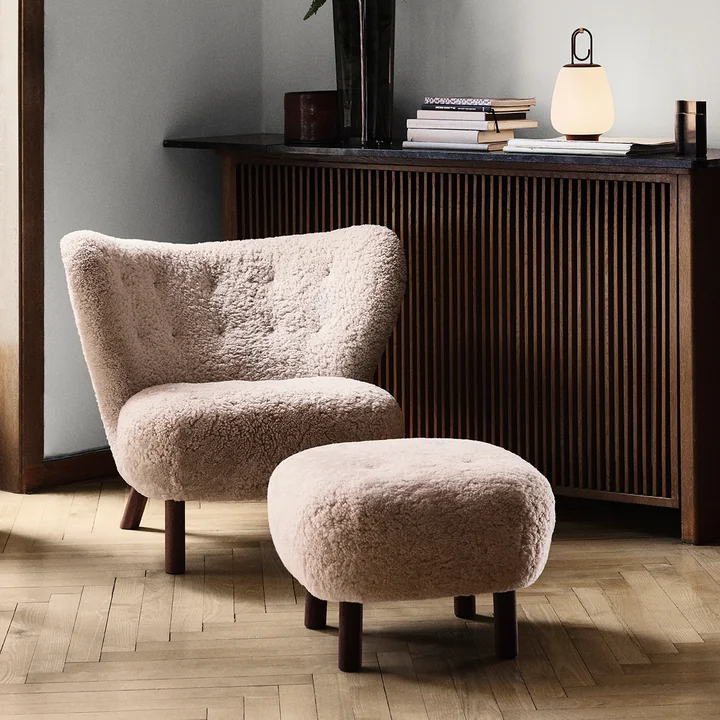 &Tradition - Little Petra VB1 Lounge Chair, Eiche geölt / Schaffell Moonlight