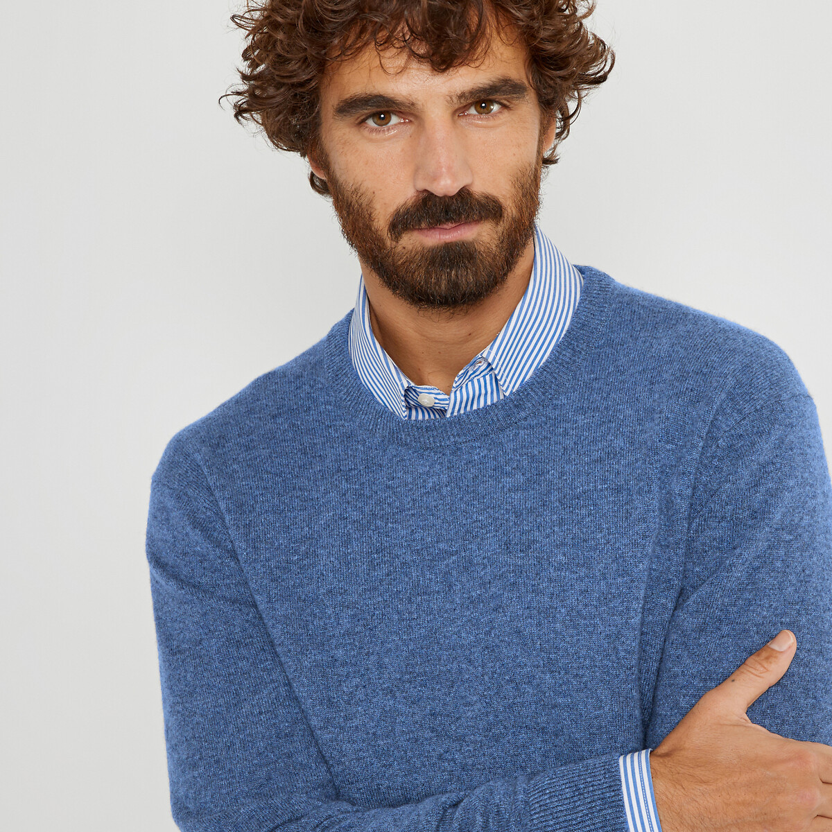COLEÇÕES LA REDOUTE<br>Trui met ronde hals em kasjmier, fabricado na Europa