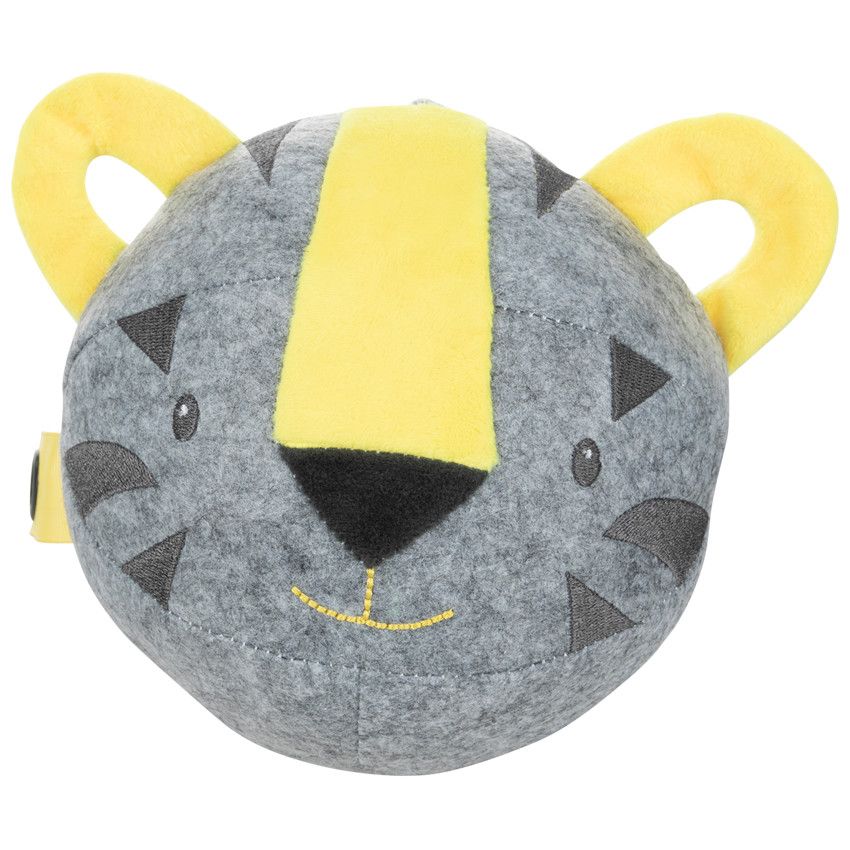 Peluche boule d'activités tête de tigre - Gris chiné