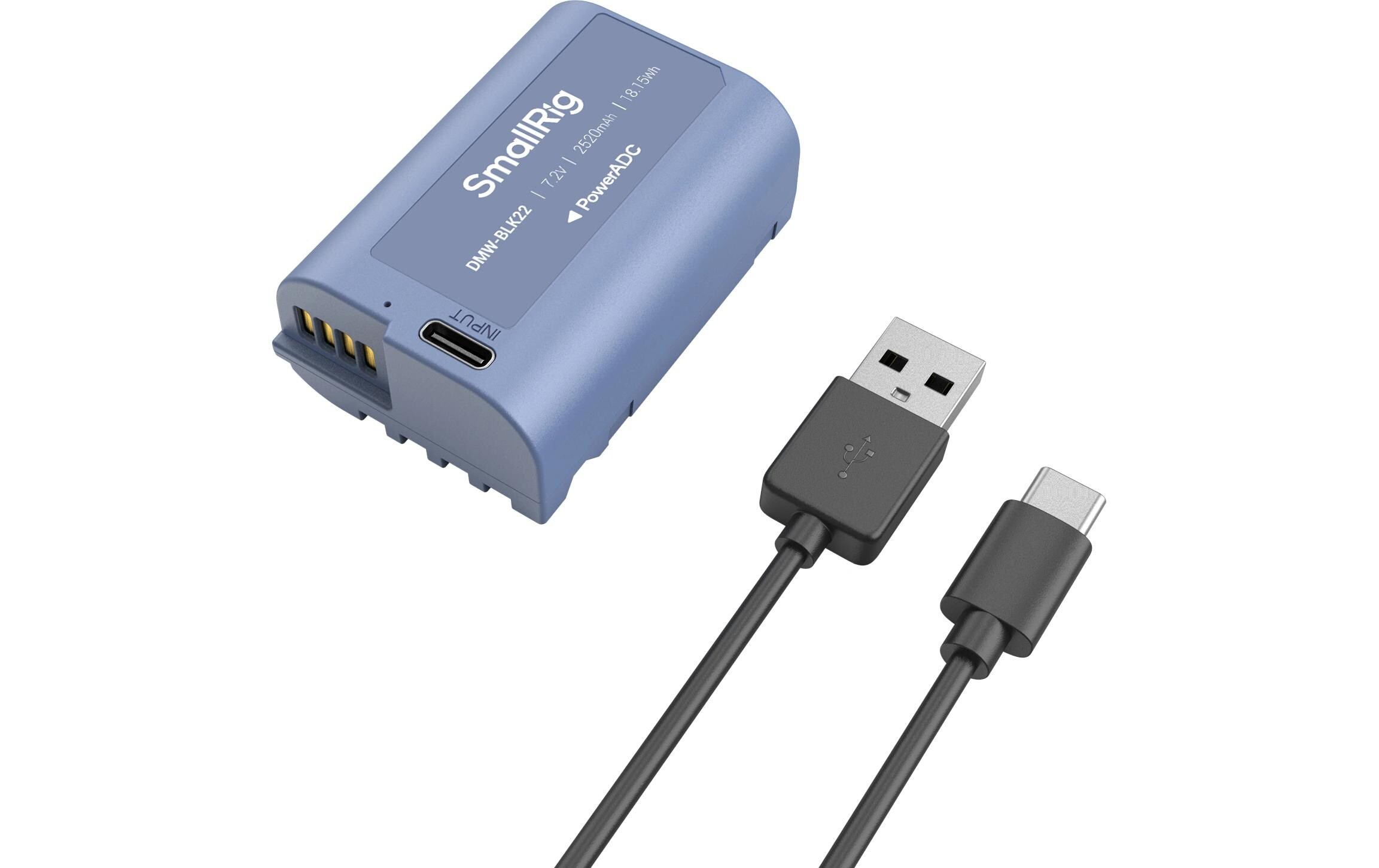 Digitalkamera-Akku DMW-BLK22 USB-C BlauUSB-C aufladbarer Kamera-Akku