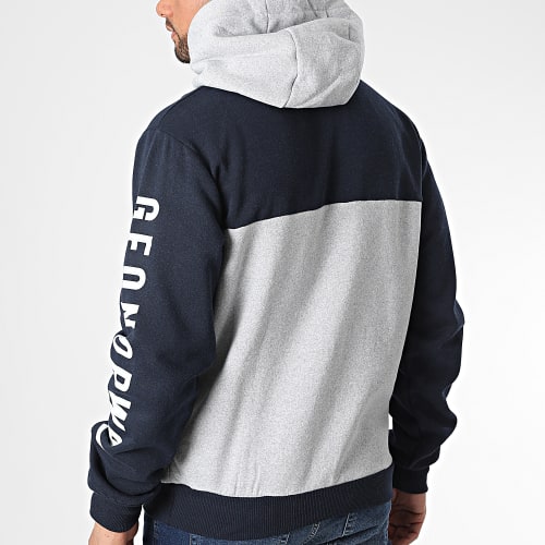 Sweat Capuche Ferato Bleu Marine Gris Chiné