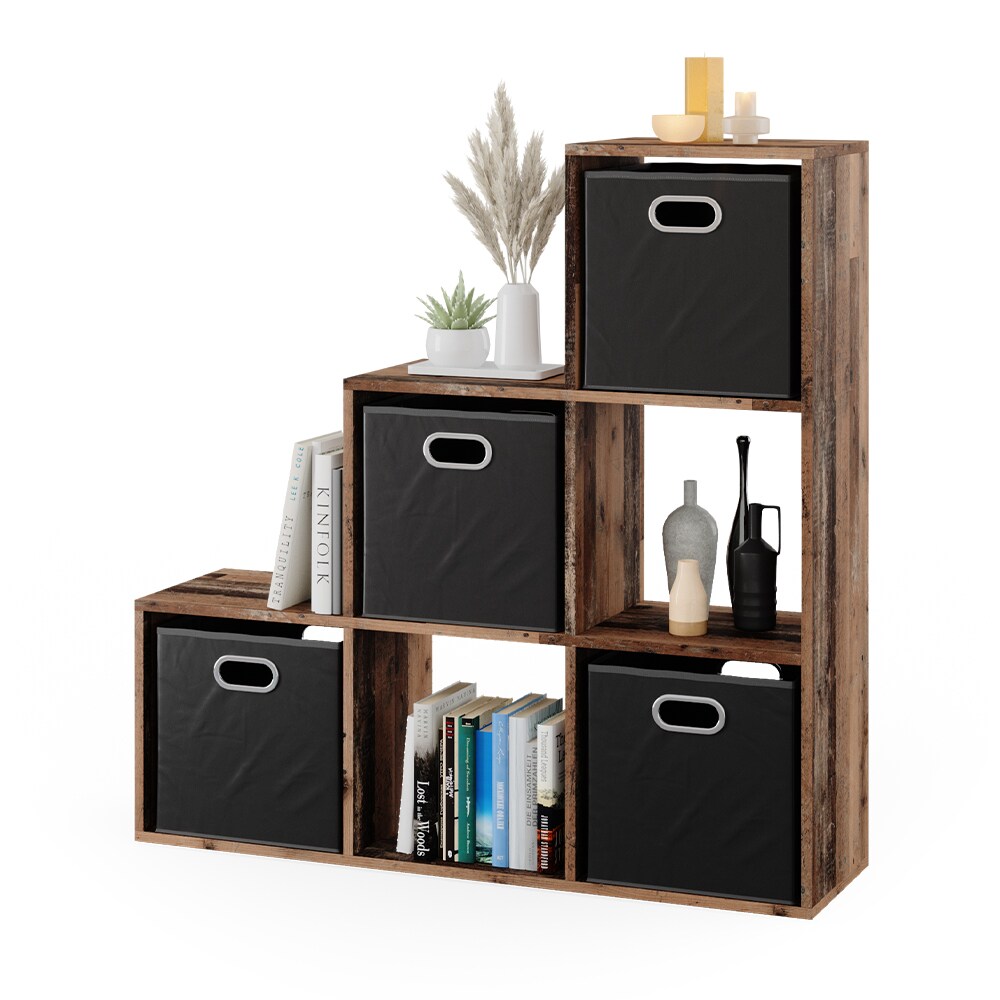 Treppenregal Raumteiler Bücherregal 6 Fächer Old Style Stufenregal Faltbox Vicco