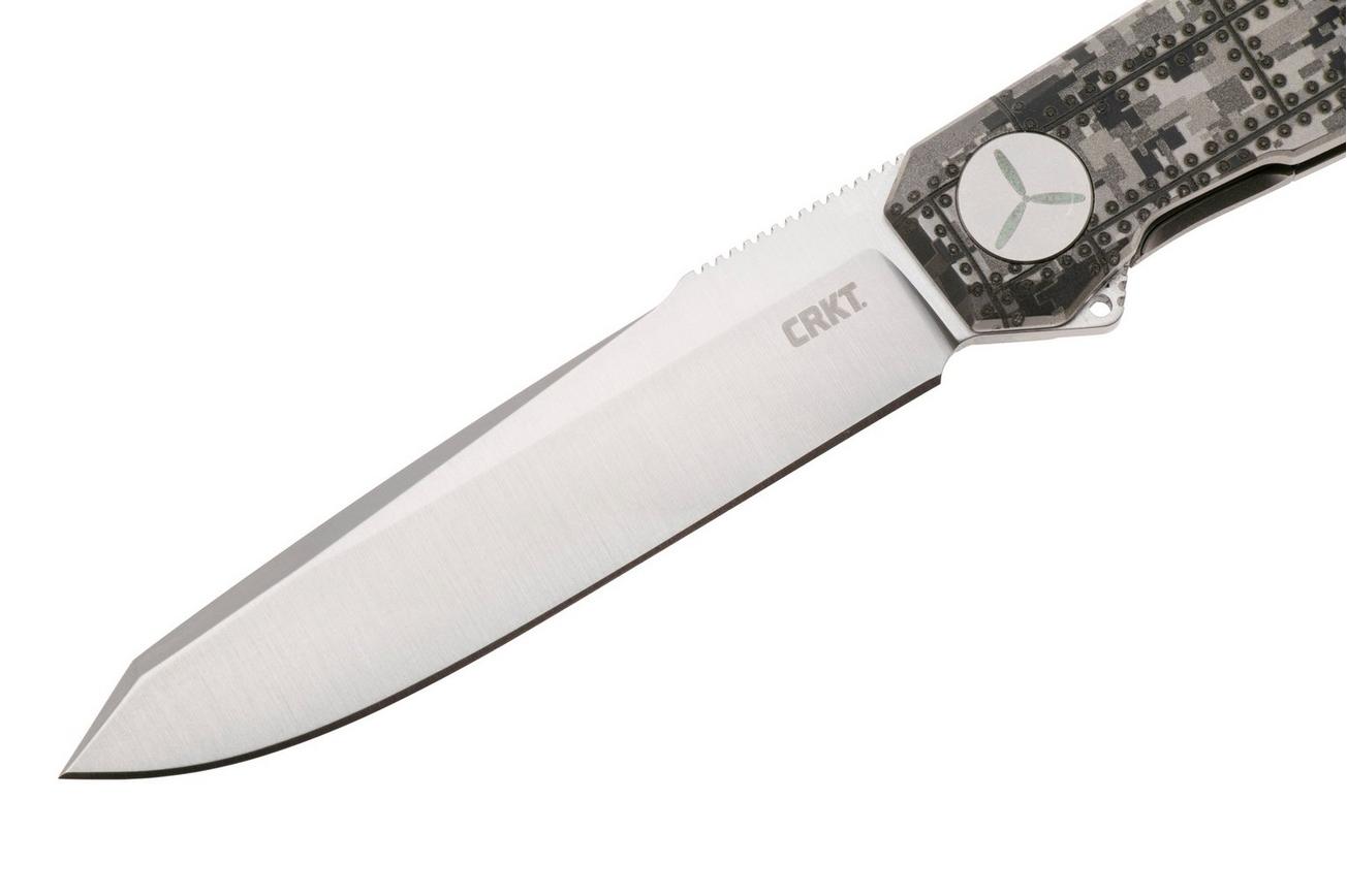 CRKT Facet K253TM390 Satin M390, Rivet Titanium, zakmes, Ken Onion design