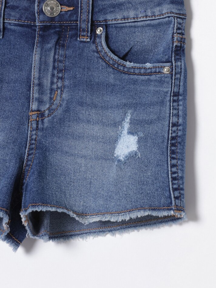 Shorts jeans rasgados - Azul Médio