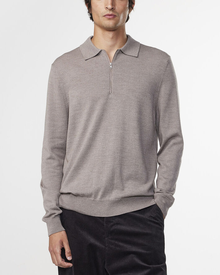 NN07 Sergio zip polo 6605 Mørkegrå