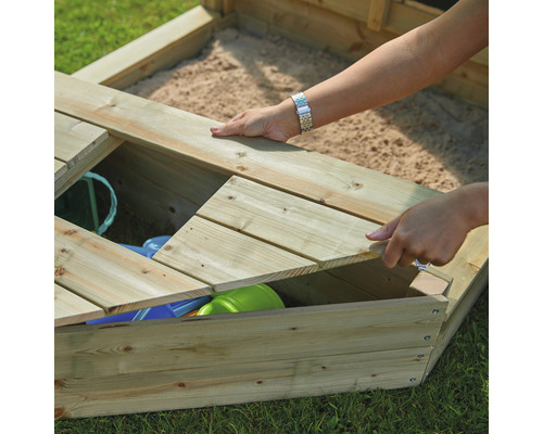 Houten zandbak, kinderspeelboot AHOY