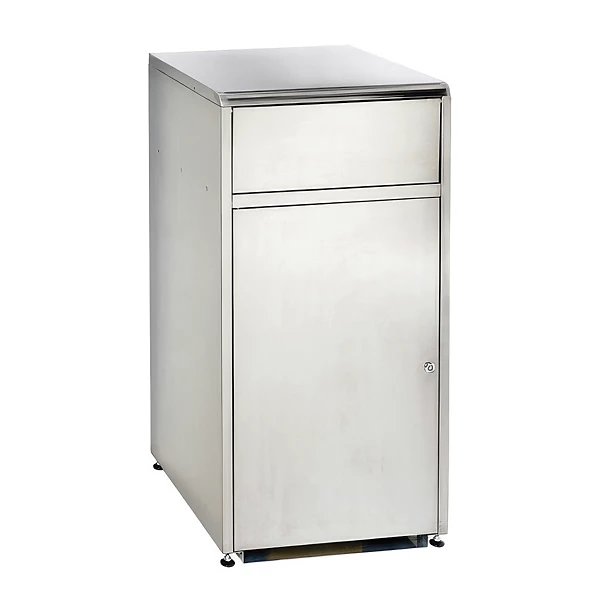 Borne à déchets à trappe basculante en inox 120 litres