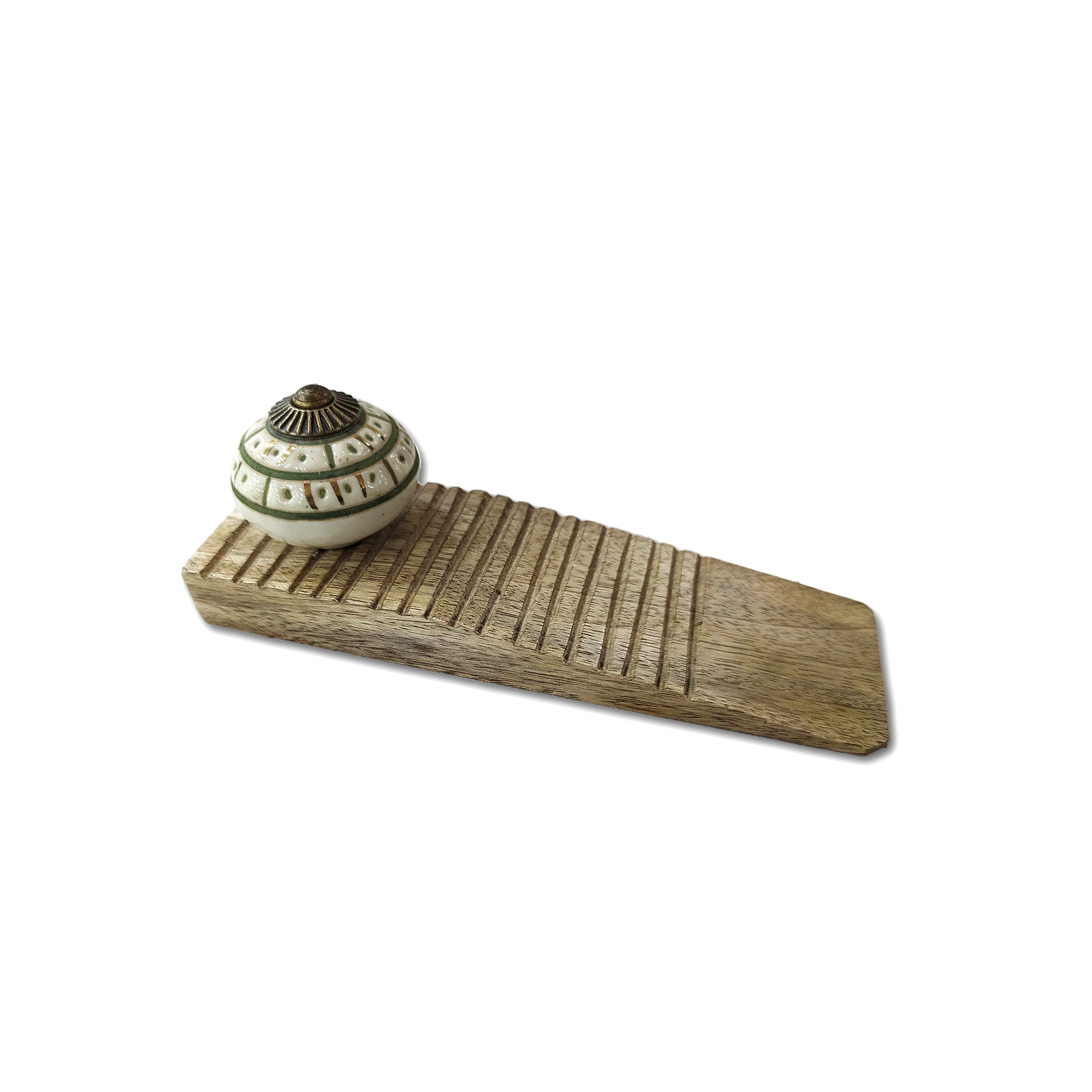 Türstopper mit Keramikknauf, Mangoholz, T 15 cm, B 5 cm günstig bestellen