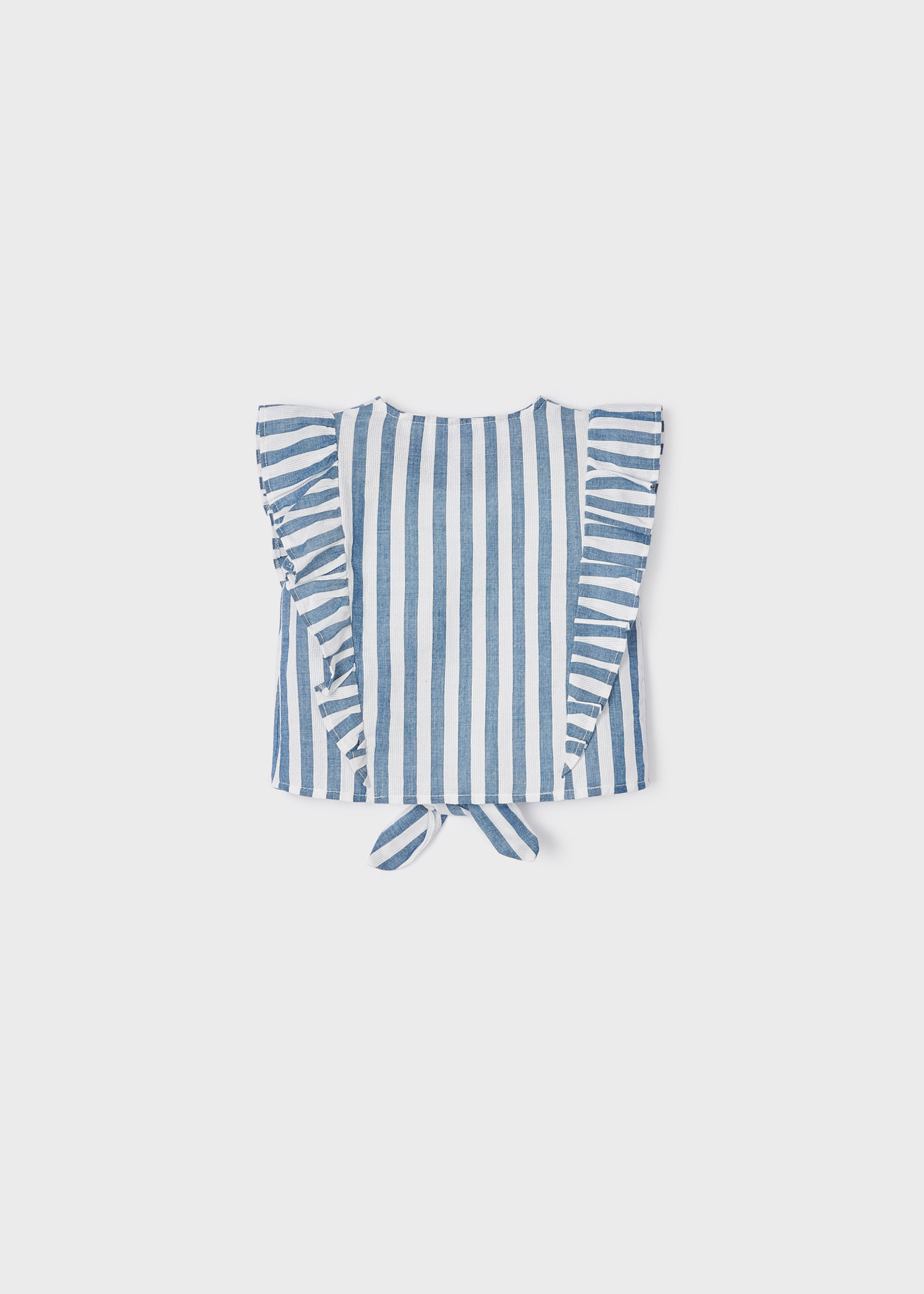 Blusa estampada sem mangas com babados para meninas