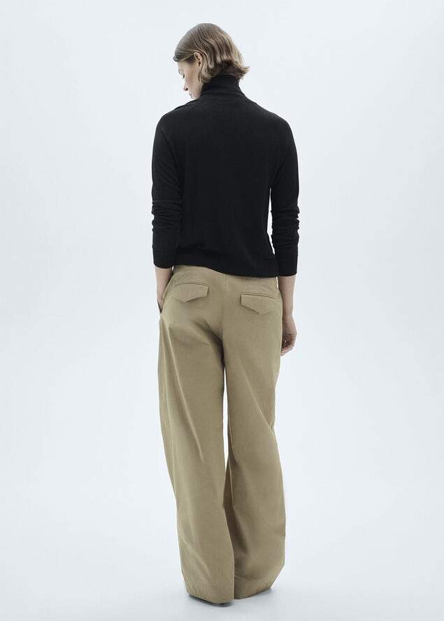 MANGO Fine-knit turtleneck sweater Black