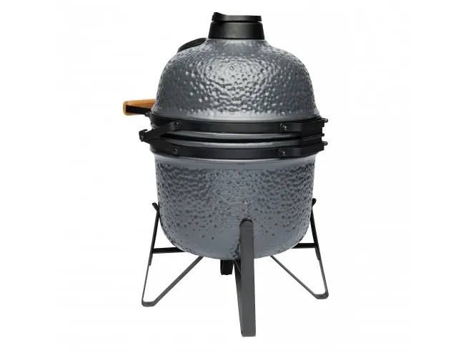 BergHOFF 2415703, Grill, 33 cm, Sort, Grå, Rund, Bambus, Støbejern, Keramisk, Rustfrit Stål, Sten, 4 ben