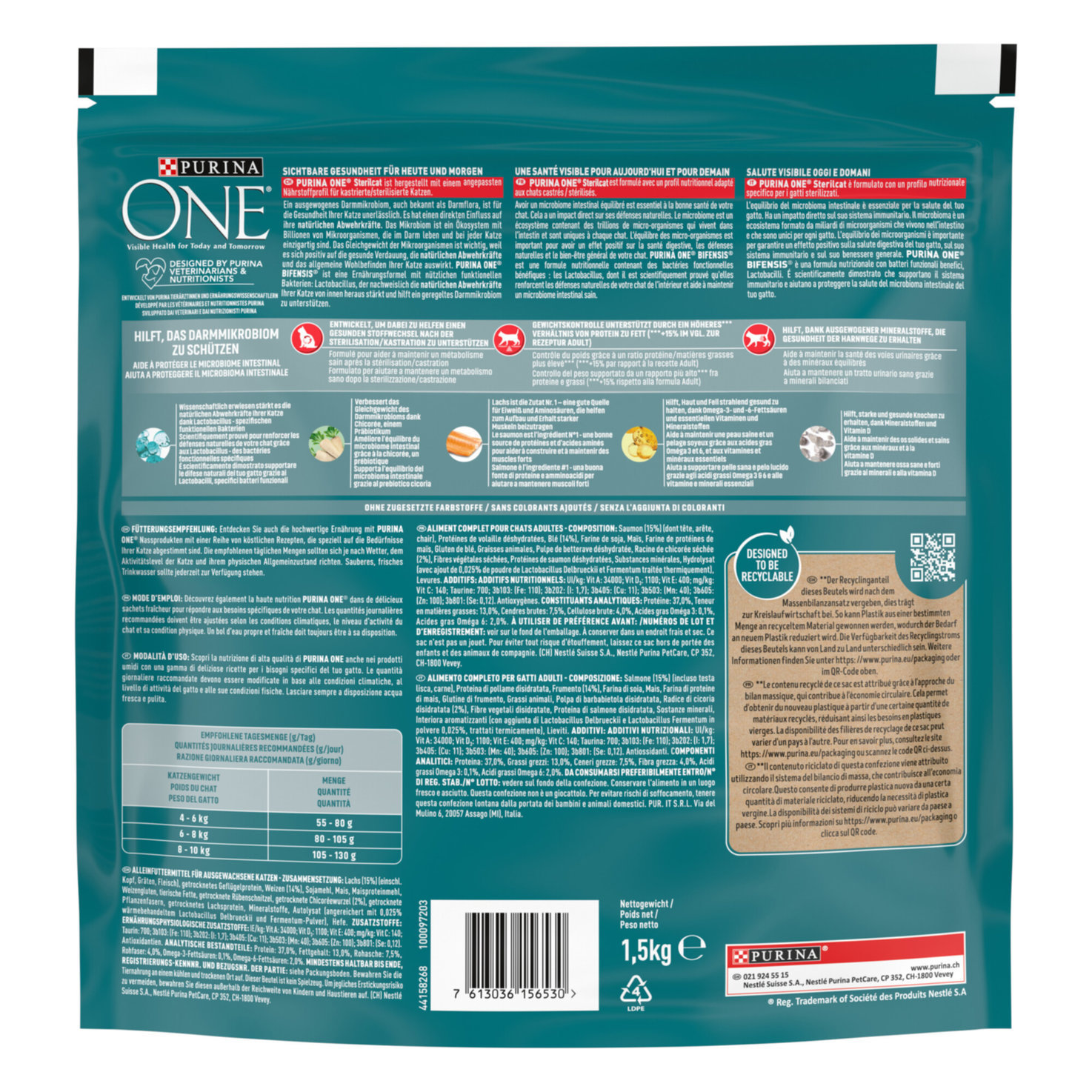 Purina ONE Sterilcat Trocken-Katzenfutter Lachs & Weizen