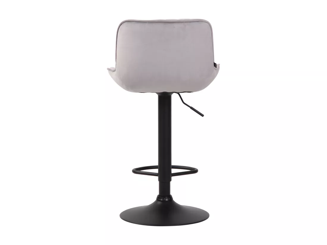 Lot de 2 Tabourets de bar - Velours & Métal - Gris - Lentini
