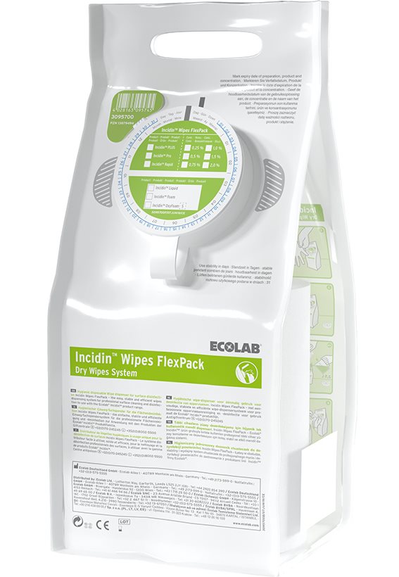 INCIDIN WIPES Flexpack Kappe<br>6 × 99 Stück, Karton, grün