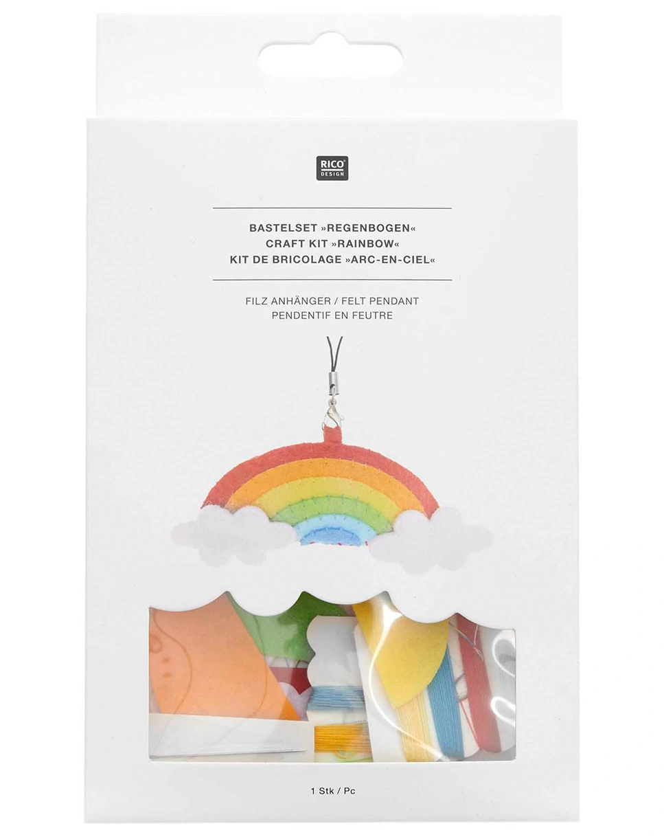 Filz-Bastelset ANHÄNGER - REGENBOGEN in bunt