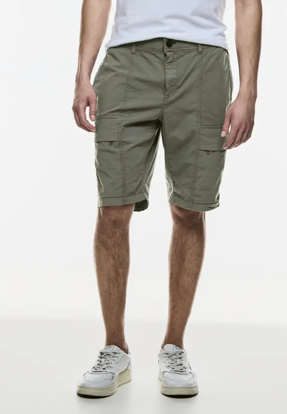 Relaxed Fit Cargoshorts - mud green