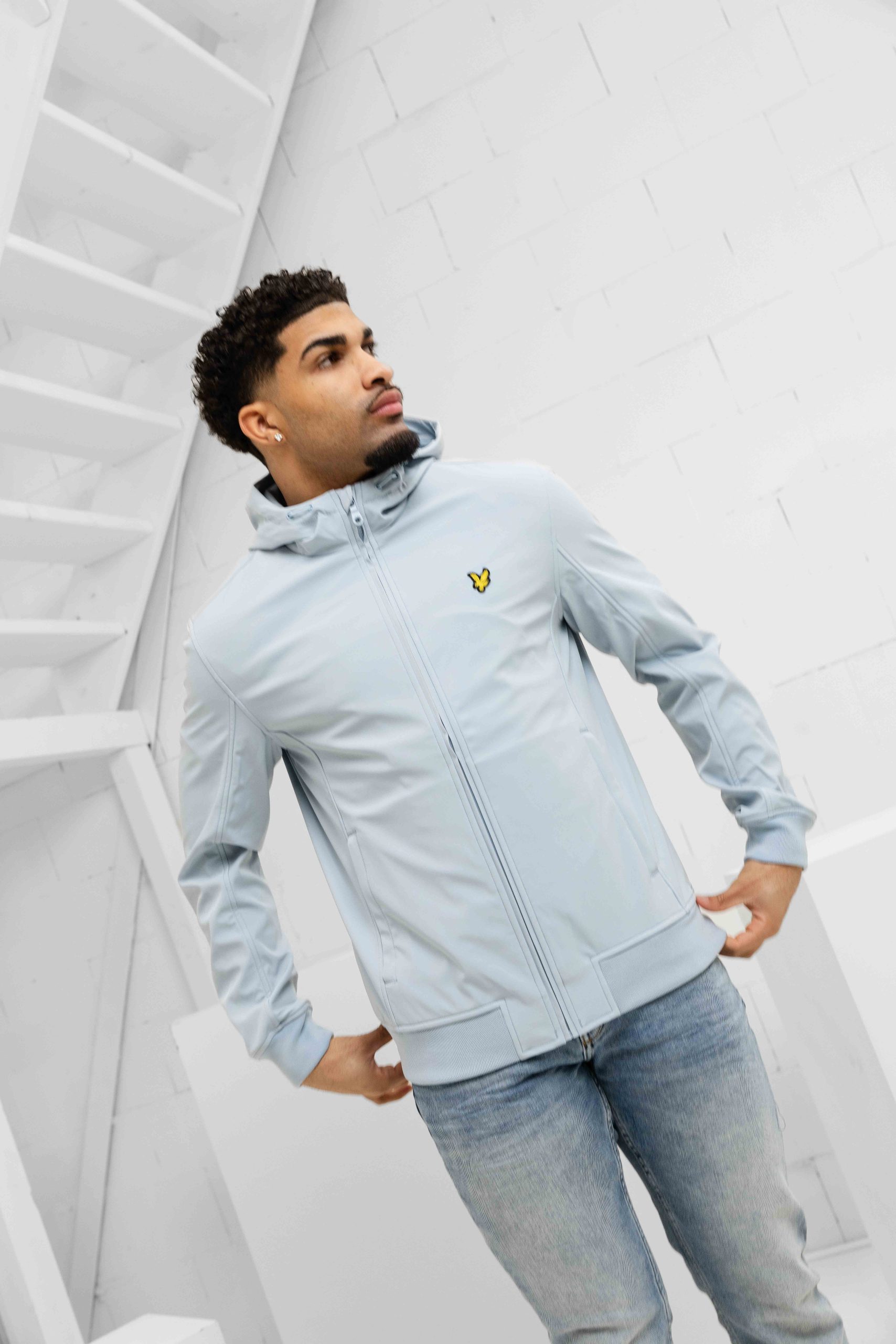 Lyle & Scott Softshell Jas Heren Lichtblauw