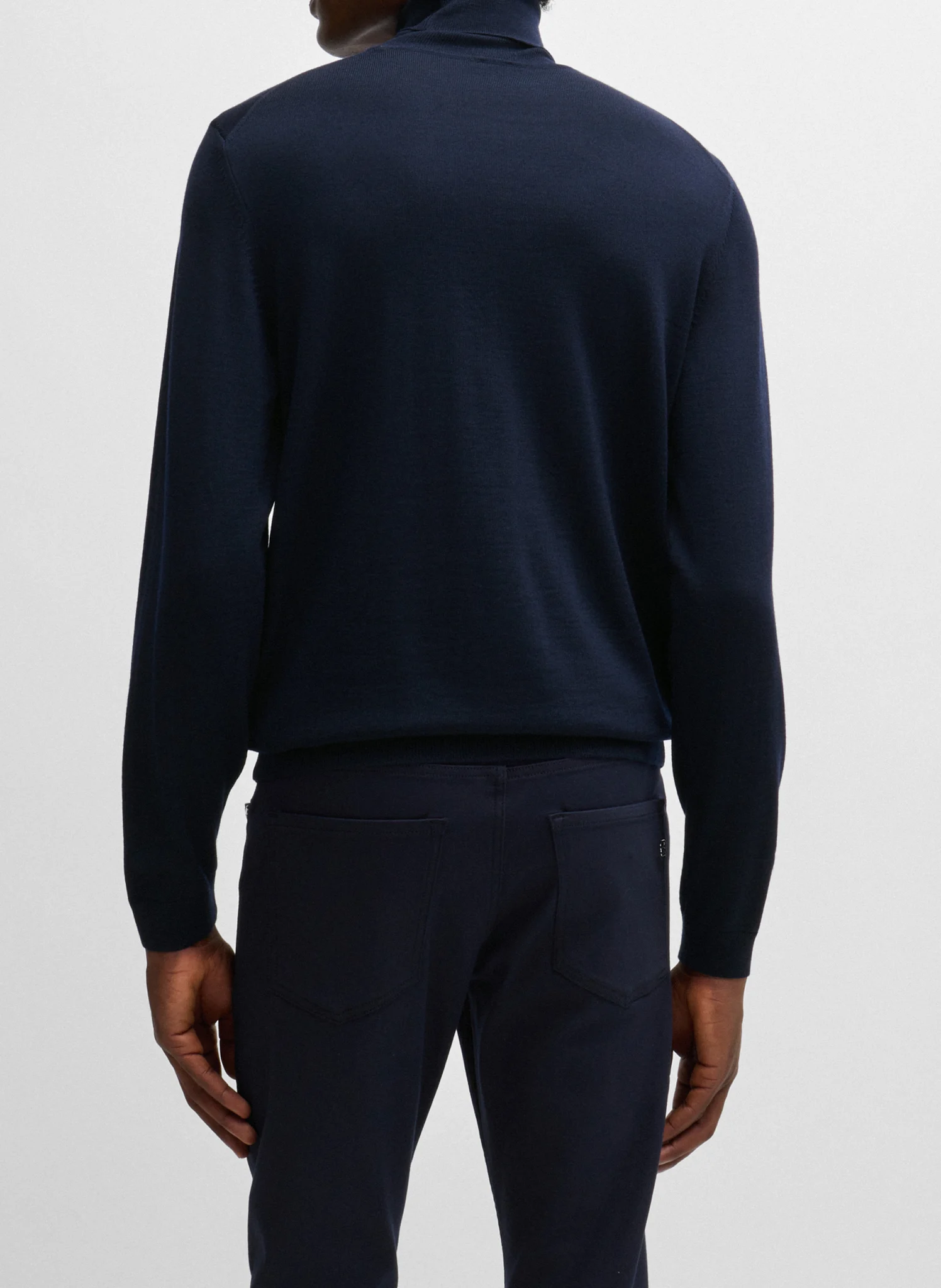 Col roulé slim-fit en laine vierge | Bleu