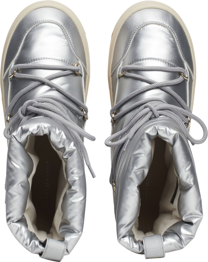 Tommy Hilfiger LACE-UP METALLIC SNOWBOOT Silver