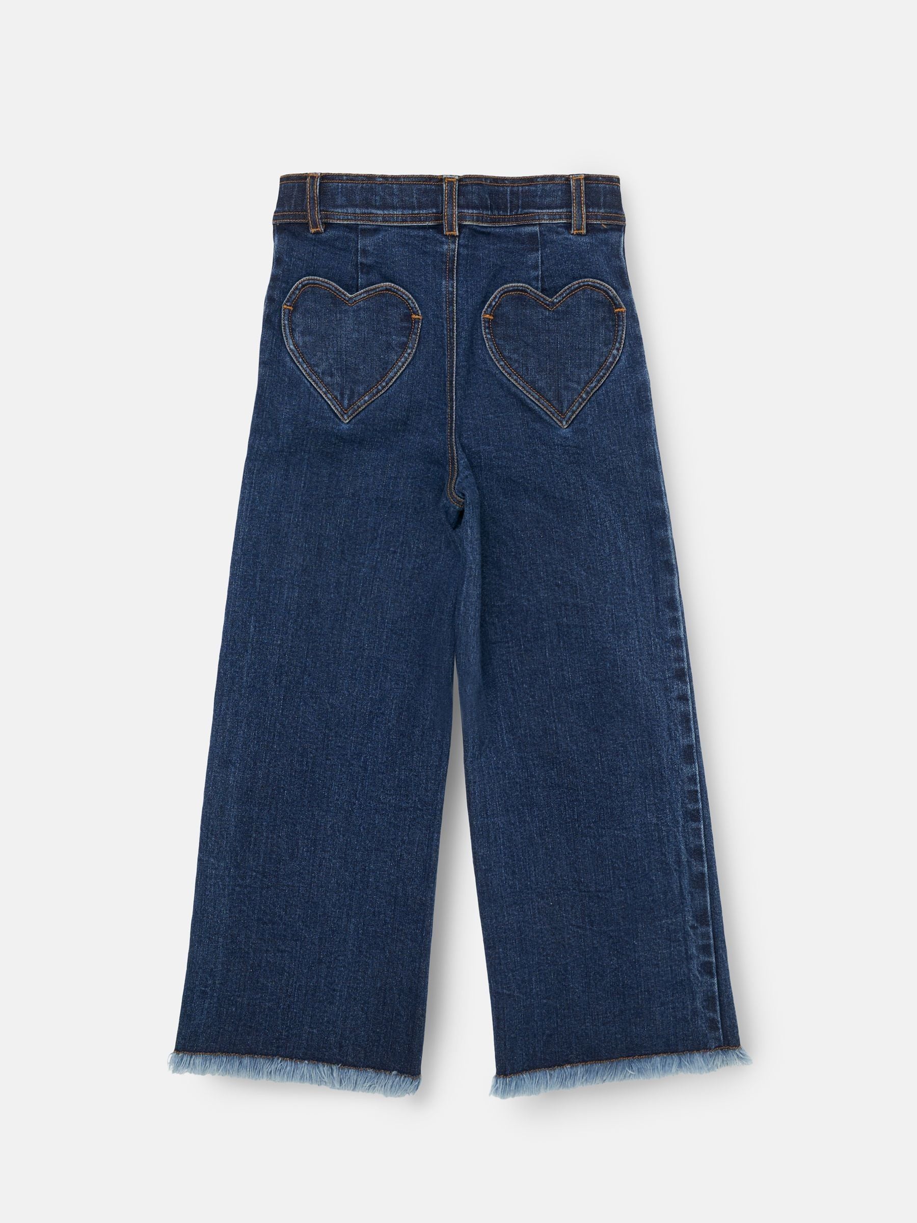 Angel & Rocket Paloma blauwe Cropped Jeans met hartzak