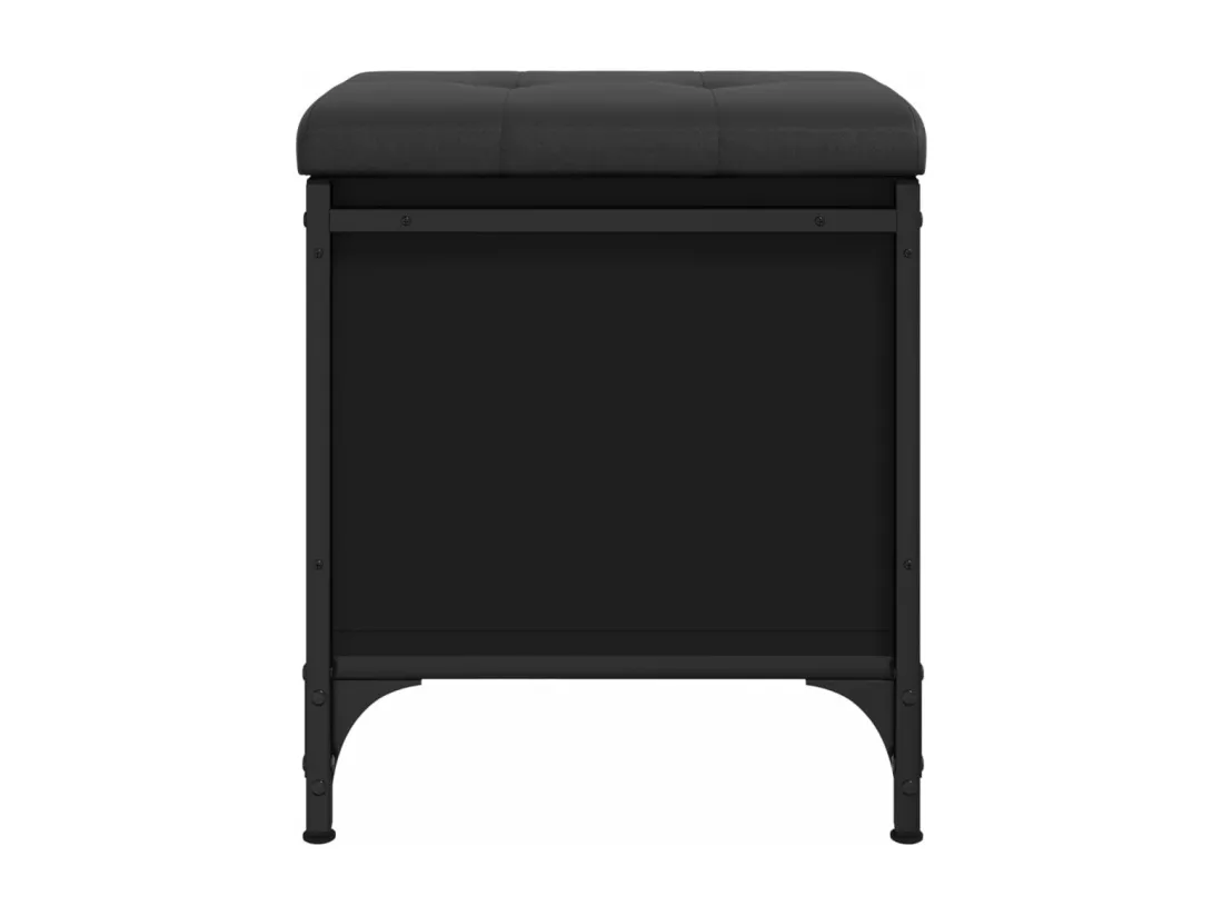 Banc de rangement noir 42x42x45 cm bois d'ingénierie