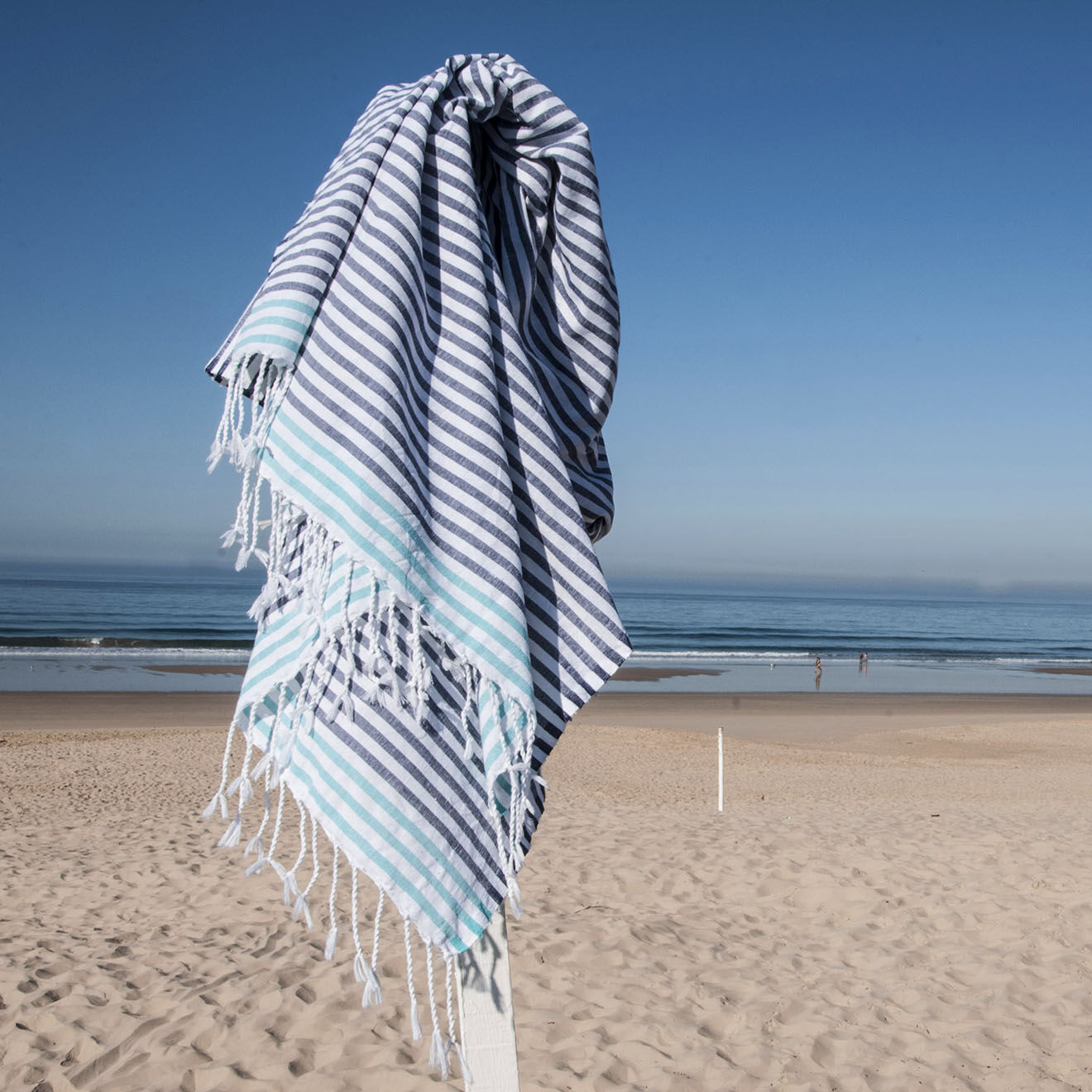 Febronie Fouta Bora Bora bleu grec/vert turquoise - 100x200 cm