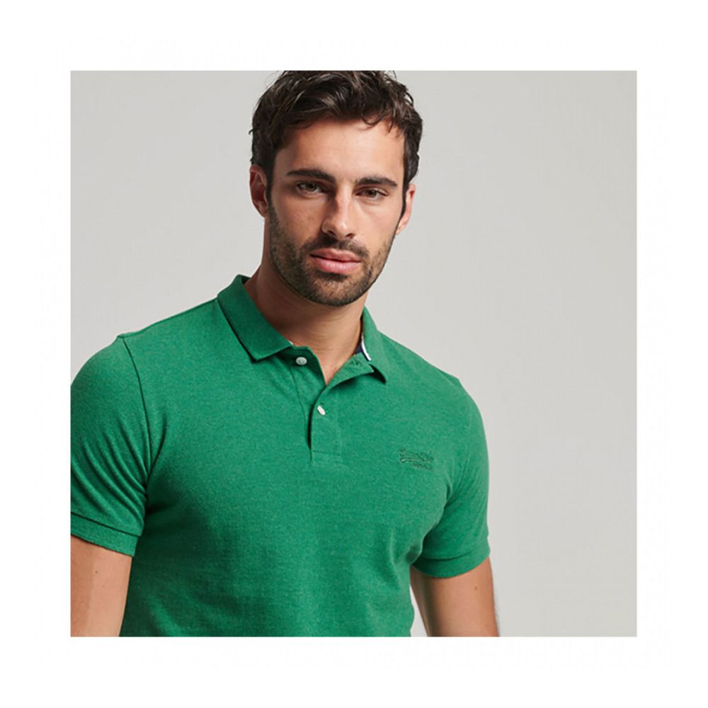 Superdry CLASSIC PIQUE - Polo Homme field green marl