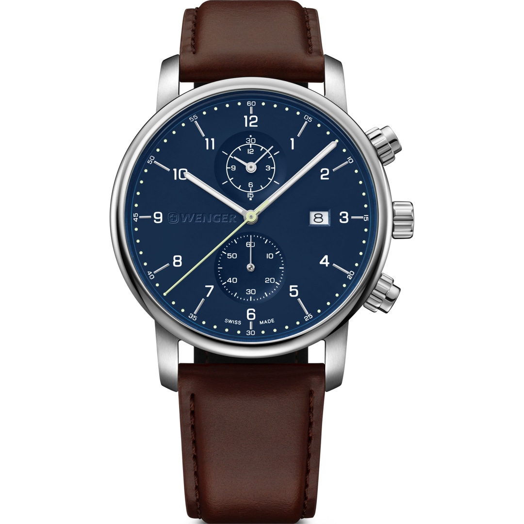 Wenger Urban Classic Chrono Blau / Braun Ø 42mm
