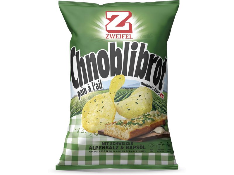 Zweifel Original Chips Chnoblibrot 175 g Knusprige Chips mit dem würzigen Geschmack von Chnoblibrot