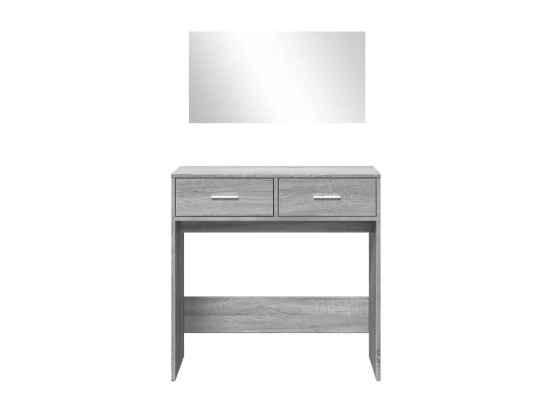 Coiffeuse avec miroir sonoma gris 80x39x80 cm