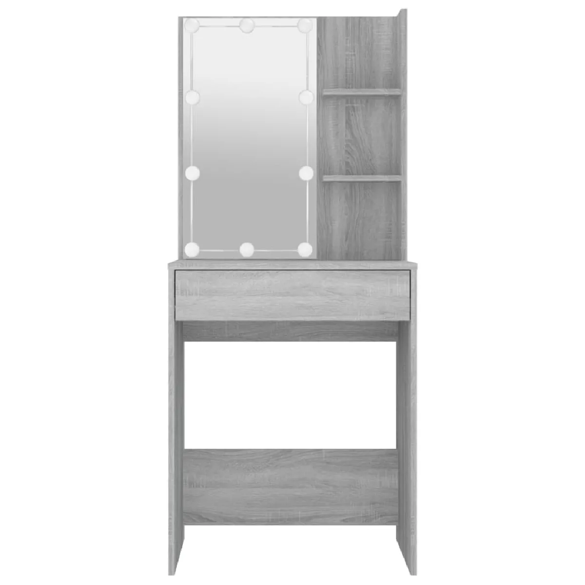 Coiffeuse Helloshop26 avec LED - 60 x 40 x 140 cm - Gris