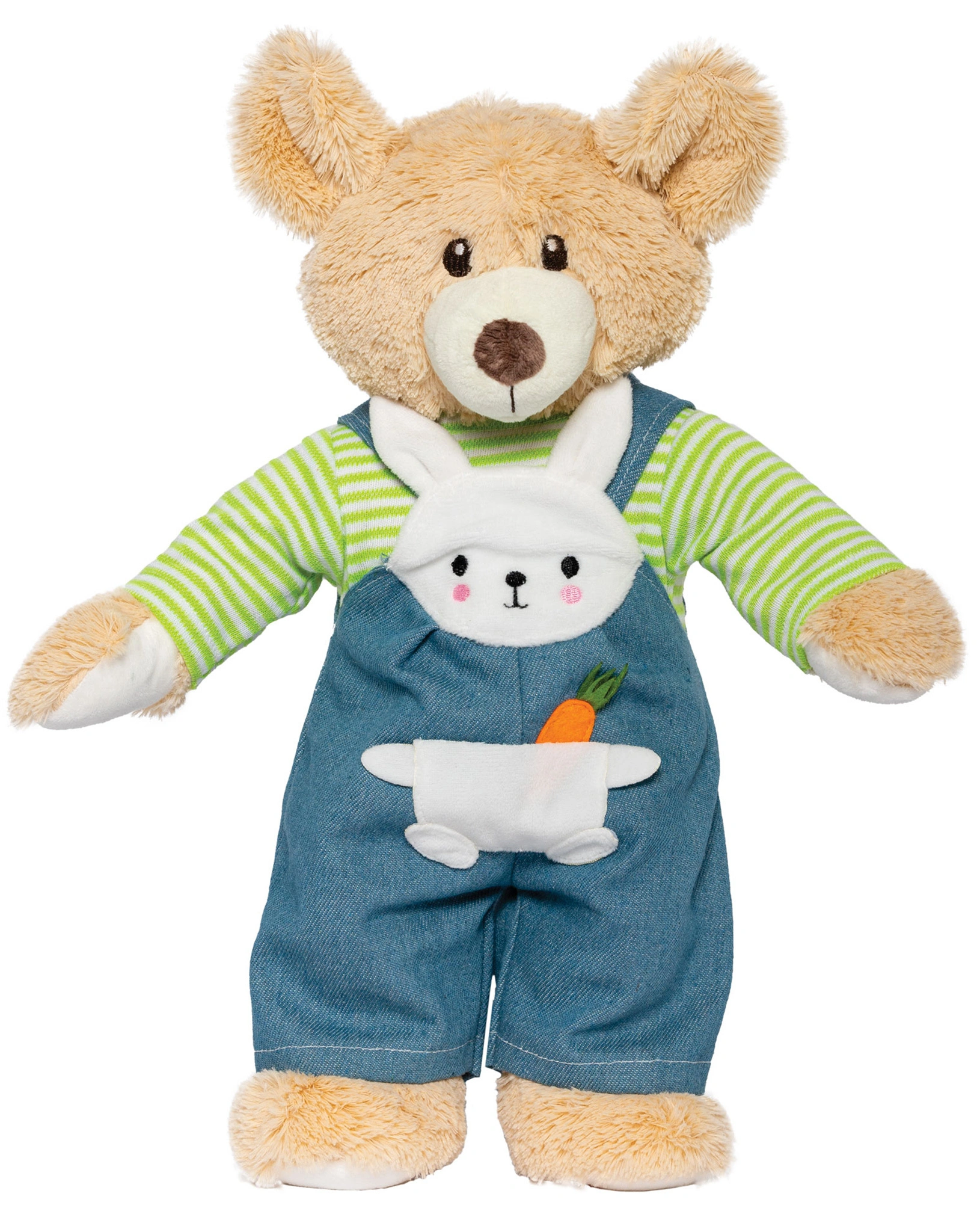 Puppen-Latzhose BUNNY LOU mit Ringelshirt (28-35cm)