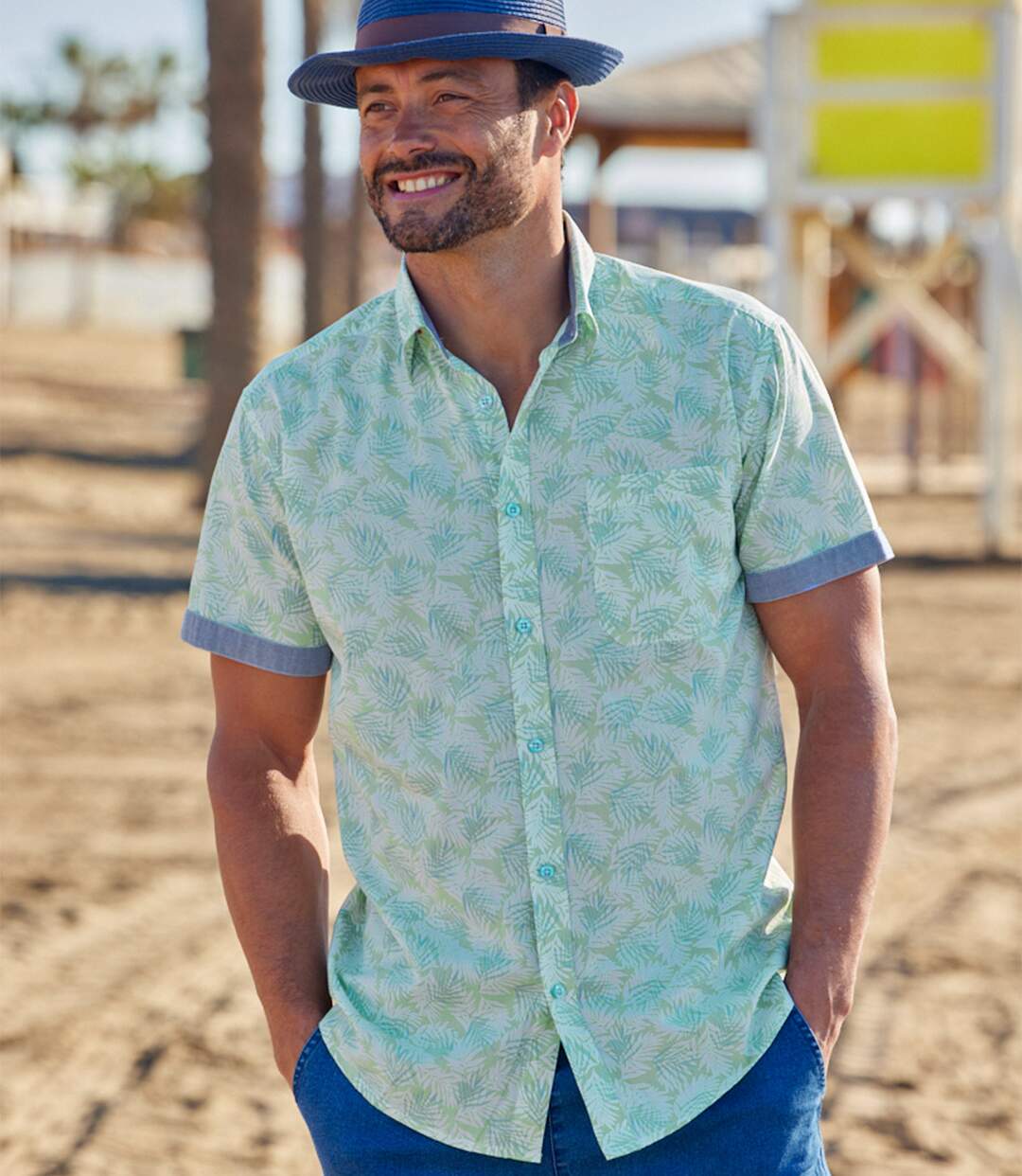 Chemise Hawaïenne à Motifs Palmiers